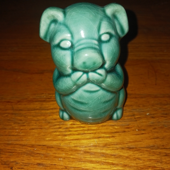 Green Ceramic Pig Figurine - Picture 1 of 1